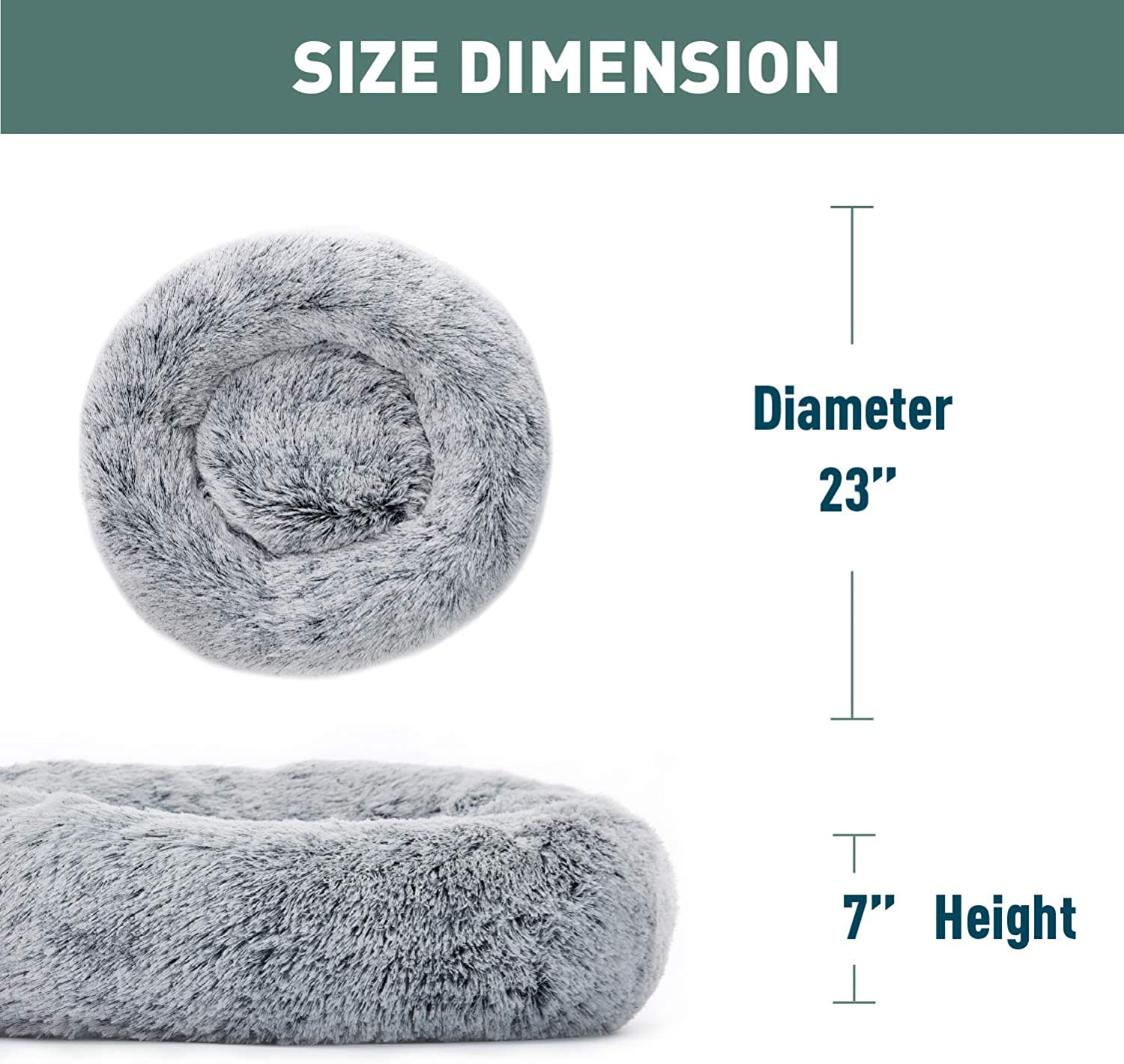 Eterish Fluffy round Calming Dog Bed Plush Faux Fur, Anxiety Donut Dog Bed for Small, Medium Dogs and Cats, Pet Cat Bed with Raised Rim, Machine Washable Animals & Pet Supplies > Pet Supplies > Dog Supplies > Dog Beds Eterish   
