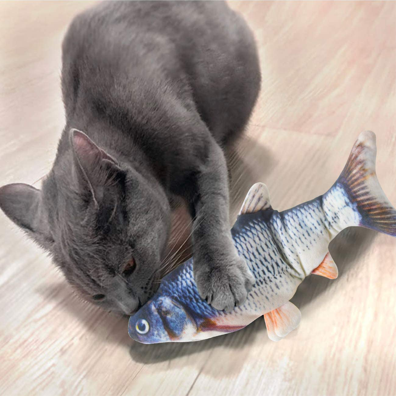Senneny 2 Pack Electric Moving Fish Cat Toy, Realistic Plush