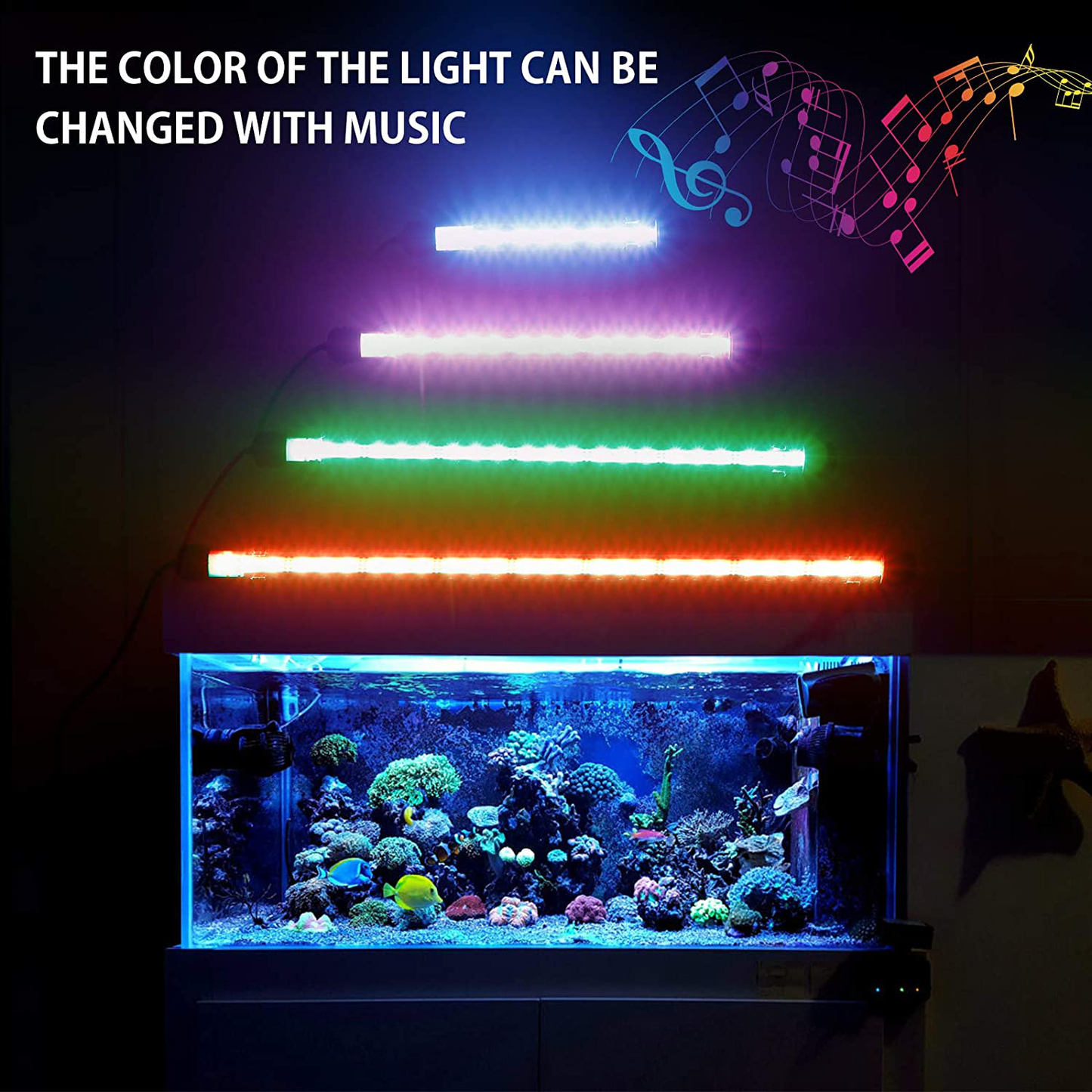 LED Aquarium Light, Underwater RGB LED Lights for Fish Tank, 16 Million Vibrant Colors Choosable Lighting Colors, LED Fish Tank Light with Remote Controller+ APP Control, Upgraded Version