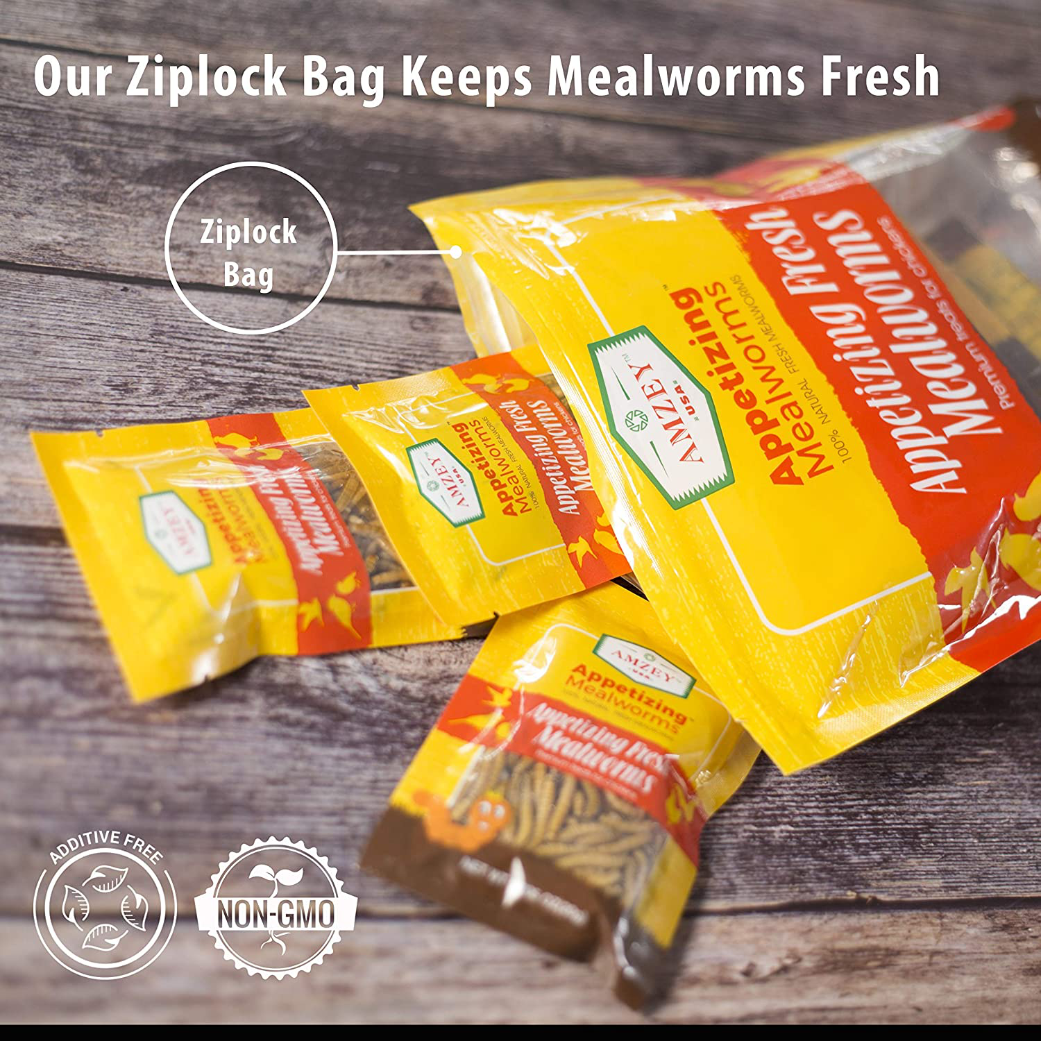 Fresh Mealworms 8.4 Oz (1600 Count Total, 12 Bags) Superior to Live Mealworms - Premium Food for Leopard Gecko, Exotic Bird Food, Sugar Glider Food, Hedgehog Food -High Nutritients, No Preservatives Animals & Pet Supplies > Pet Supplies > Reptile & Amphibian Supplies > Reptile & Amphibian Food Amzey   