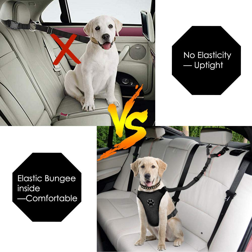 Slowton Dog Seat Belt, 2 Pack Pet Car Seatbelt Headrest Restraint Adjustable Puppy Safety Seat Belt Reflective Elastic Bungee Connect Dog Harness in Vehicle Travel Daily Use Animals & Pet Supplies > Pet Supplies > Dog Supplies > Dog Treadmills SlowTon   