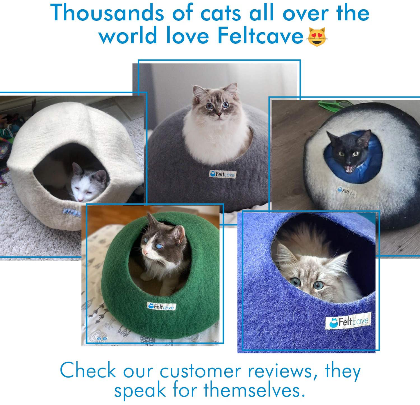 Feltcave Cat Cave Bed, Handmade Covered Cat Bed Cave, Wooly Cave for Cats, Dome Shaped Cat Pod, Cat Beds & Furniture, Felt Cat Beds for Indoor Cats Animals & Pet Supplies > Pet Supplies > Cat Supplies > Cat Beds Feltcave   