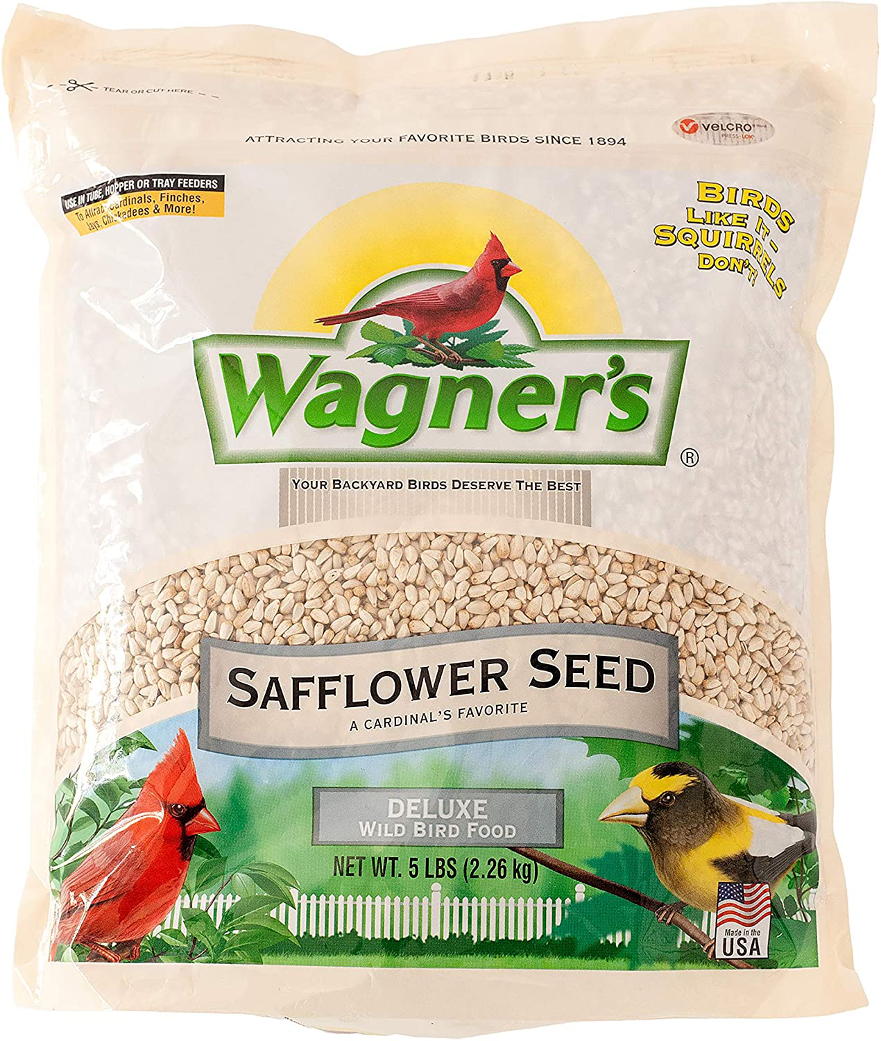 Wagner'S 57075 Safflower Seed Wild Bird Food, 5-Pound Bag Animals & Pet Supplies > Pet Supplies > Bird Supplies > Bird Food Wagner's   