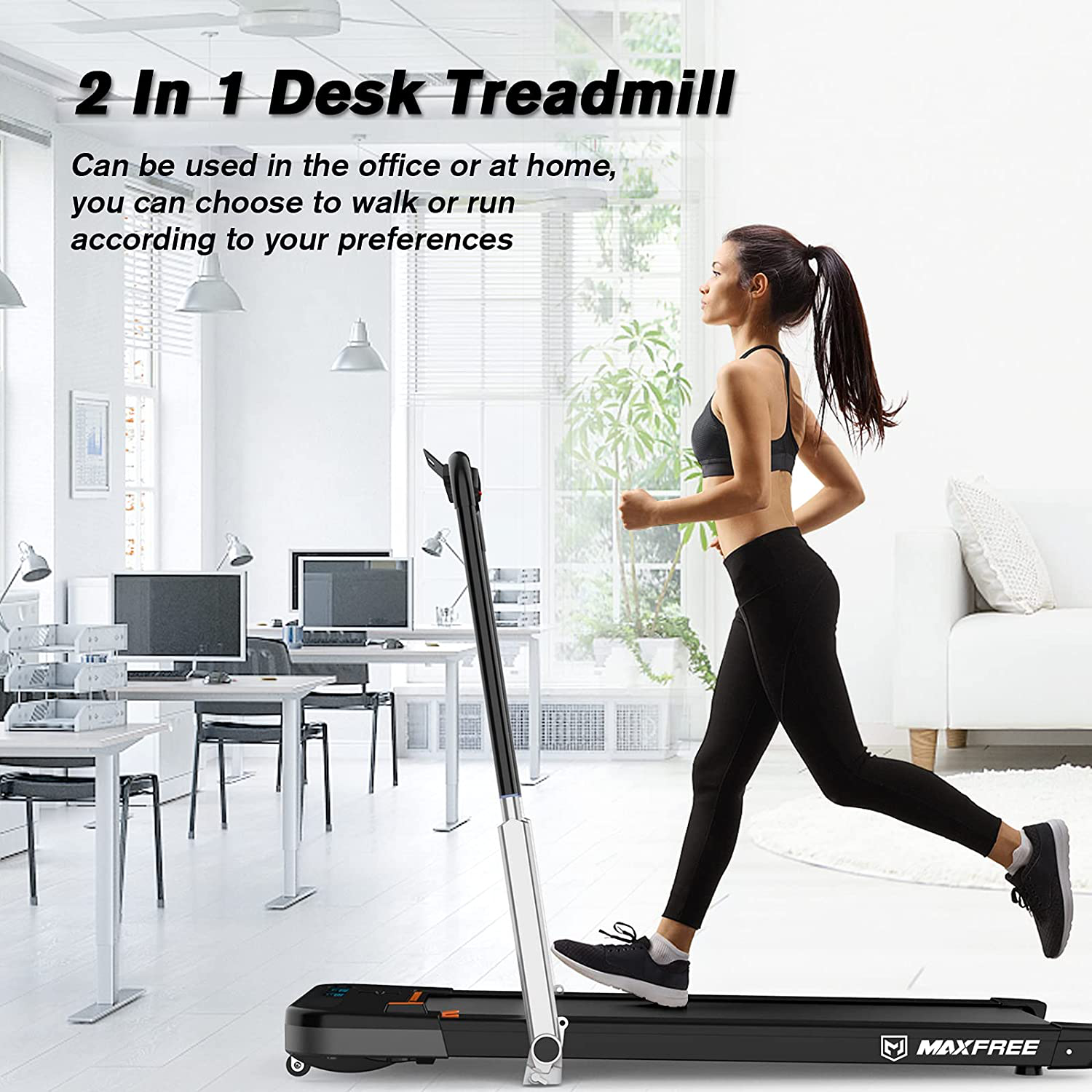 MAXFREE 2 in 1 under Desk Treadmill, 2.25 HP Folding Electric Treadmil –  KOL PET