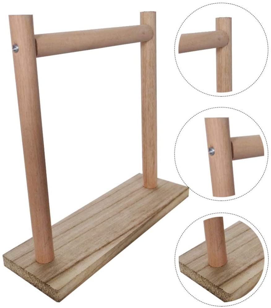 Balacoo Tabletop Parrot Perch Wood Bird Play Stand Gym Stand Cage Accessories Exercise Toys for Cockatiels Conures Parakeet Animals & Pet Supplies > Pet Supplies > Bird Supplies > Bird Gyms & Playstands balacoo   