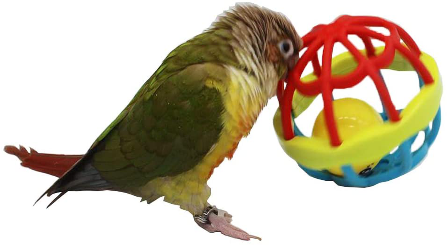 Bird Ball Foot Talon Toy for Chewing Training，Parrots Treat Tabletop Puzzle Ball Toy，Soft Rubber Bird Grinding Beak Ball，Bird Cage Playpen Gym Playground Decor for Cockatiels Conures African Grey Animals & Pet Supplies > Pet Supplies > Bird Supplies > Bird Gyms & Playstands QBLEEV   