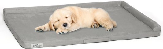 Petfusion Puppychoice Dog Crate Bed | Durable Microsuede Cover, Solid Foam, Waterproof Liner | Removable Washable Crate Pad Cover. Replacements Covers & Blankets Also Avail | 1 Year Warr. Animals & Pet Supplies > Pet Supplies > Dog Supplies > Dog Diaper Pads & Liners PetFusion Grey S - Fits 24" Crate 