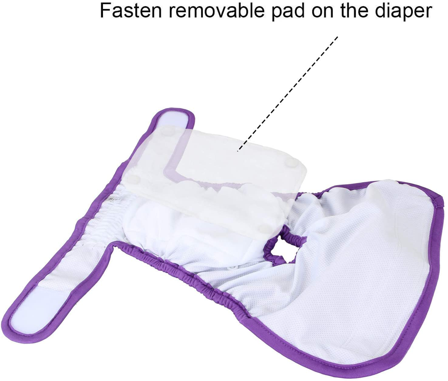 Teamoy Reusable Female Dog Diapers with Removable Pads(Pack of 4), Washable Doggie Diaper Wraps for Female Dogs, Super-Absorbent, Comfortable and Stylish