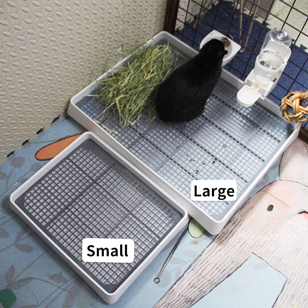 Oncpcare Guinea Pig Litter Pan with Grate, Small Animal Litter Box for Cage, Bunny Restroom Litter Tray Toilet Potty Trainer for Ferret Chinchilla Rat