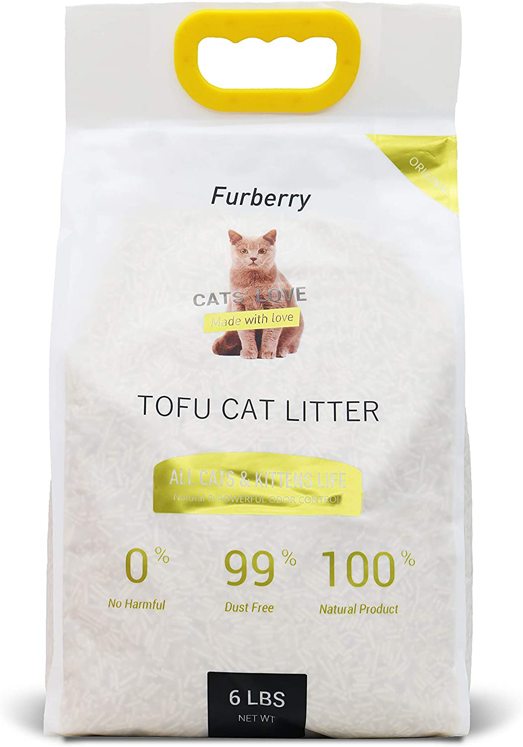 Furberry Clumping Cat Litter Tofu Natural Cat Litter Unscented, Pack of 2, 12Lb. Animals & Pet Supplies > Pet Supplies > Cat Supplies > Cat Litter Furberry   