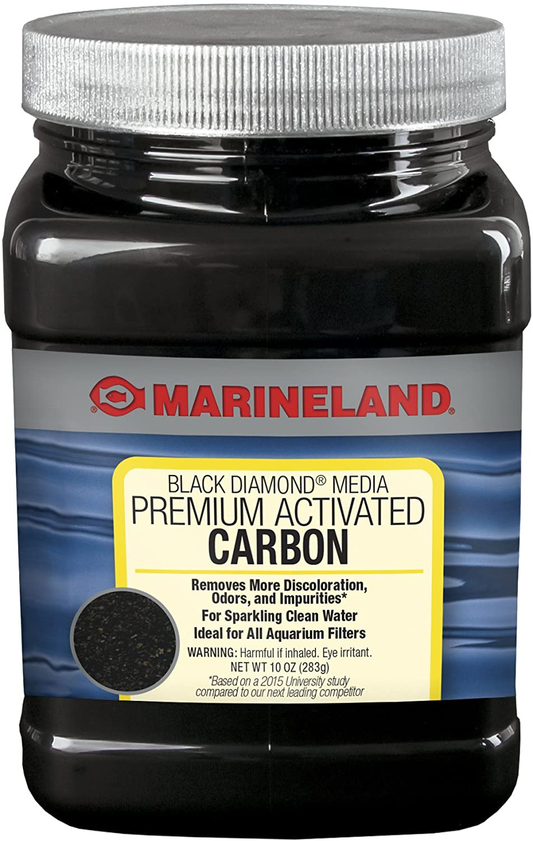 Marineland Black Diamond Premium Activated Carbon 10 Ounces, Filter Media for Aquariums, Blacks & Grays