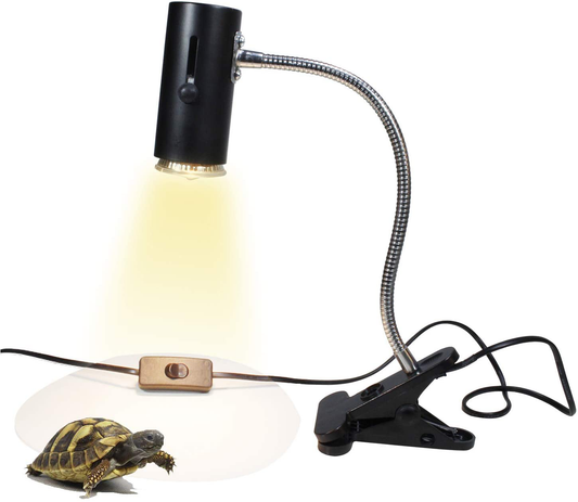 STBTECH Heat Lamp for Reptiles Turtle,Clamp Lamp Holder with 50W Halogen Bulb,Heating Lamp for Reptile and Amphibian Habitat Basking