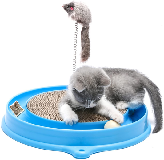 AUOON Cat Scratcher Toy, Cat Toy, Scratch Pad,Scratching Toy,Post Pad Interactive Training Exercise Mouse Play Toy with Ball Animals & Pet Supplies > Pet Supplies > Cat Supplies > Cat Toys AUOON Blue  