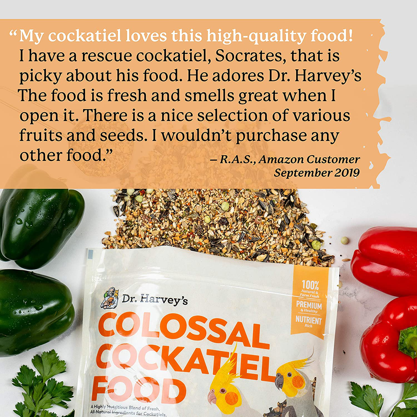 Dr. Harvey'S Colossal Cockatiel Food, All Natural Daily Food for Cockatiels Animals & Pet Supplies > Pet Supplies > Bird Supplies > Bird Food Dr. Harvey's   