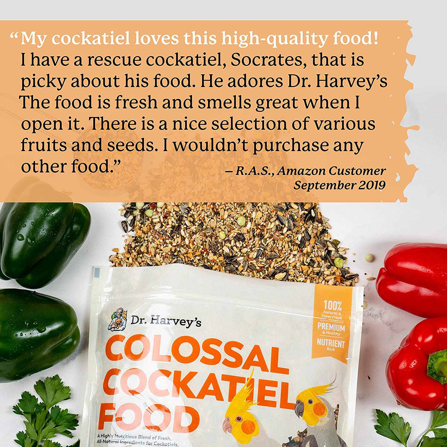 Dr. Harvey'S Colossal Cockatiel Food, All Natural Daily Food for Cockatiels Animals & Pet Supplies > Pet Supplies > Bird Supplies > Bird Food Dr. Harvey's   