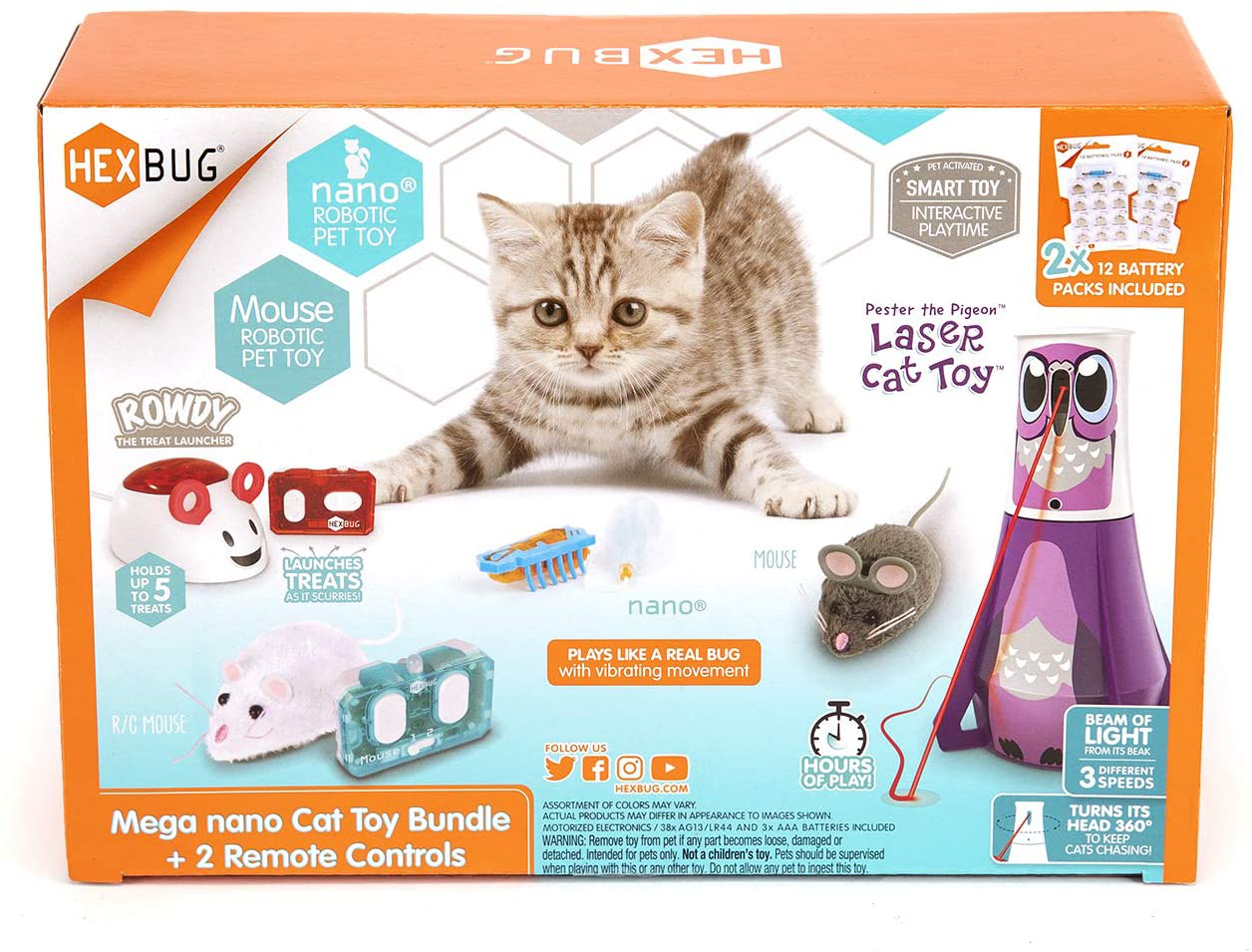 HEXBUG Mega Cat Toy Pack, Autonomous and Remote Control Pet Toys Animals & Pet Supplies > Pet Supplies > Cat Supplies > Cat Toys HEXBUG   