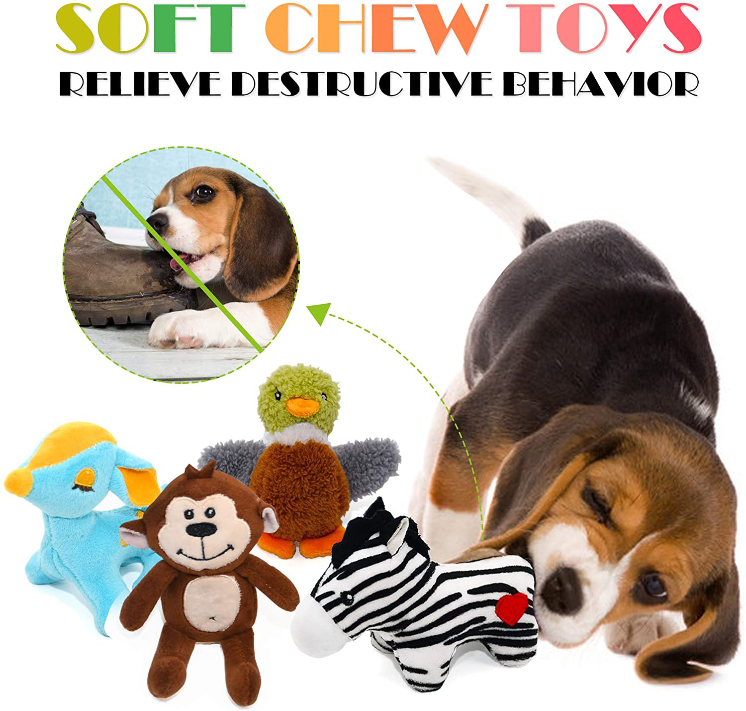 SHARLOVY Dog Squeaky Toys for Small Dogs,Stuffed Animal Puppy Toys