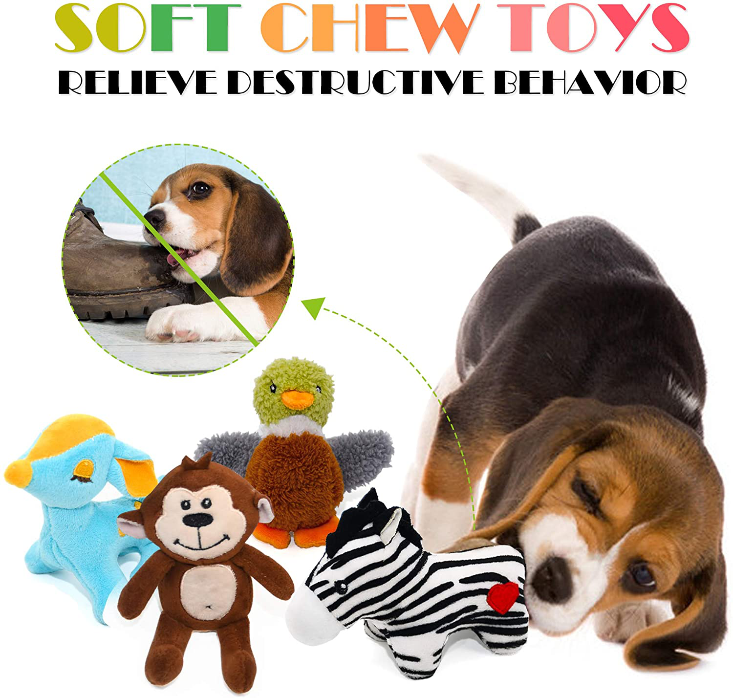 SHARLOVY Dog Squeaky Toys for Small Dogs Stuffed Animal Puppy Toys