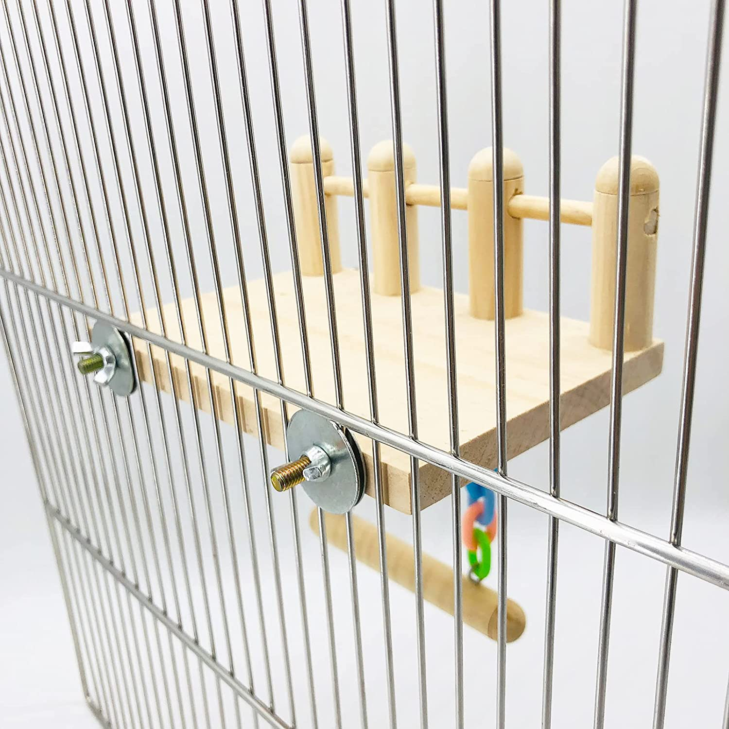 CAREUPET Bird Wooden Play Gyms Stands with Climbing Ladder and Acrylic Wood Swing for Green Cheeks, Lovebirds, Finches, Conures, Cockatiels, Parakeets, Bird Perches Cage Play Chewing Toys Animals & Pet Supplies > Pet Supplies > Bird Supplies > Bird Gyms & Playstands CAREUPET   