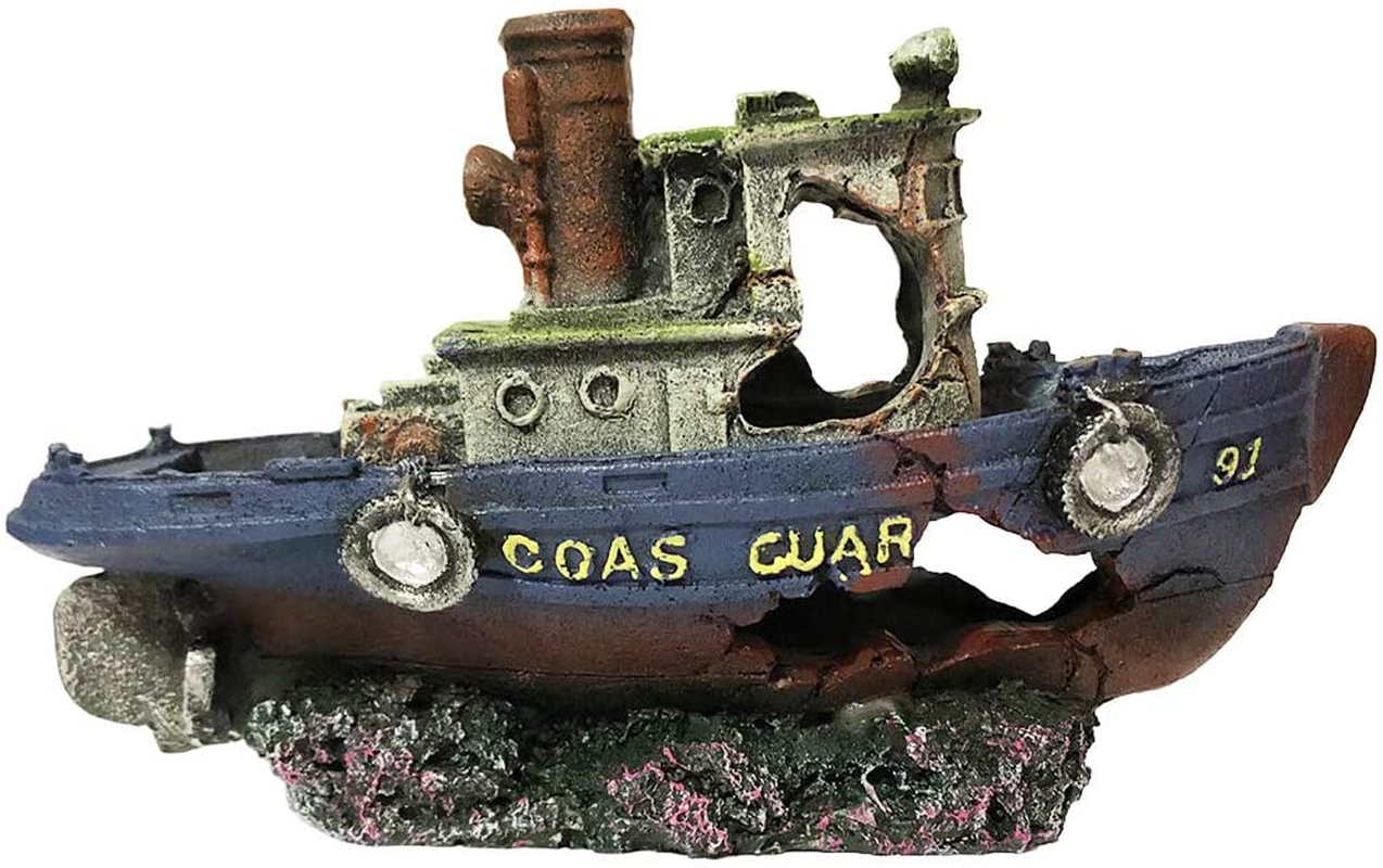 SLOCME Aquarium Large Shipwreck Decorations Fish Tank Lifelike