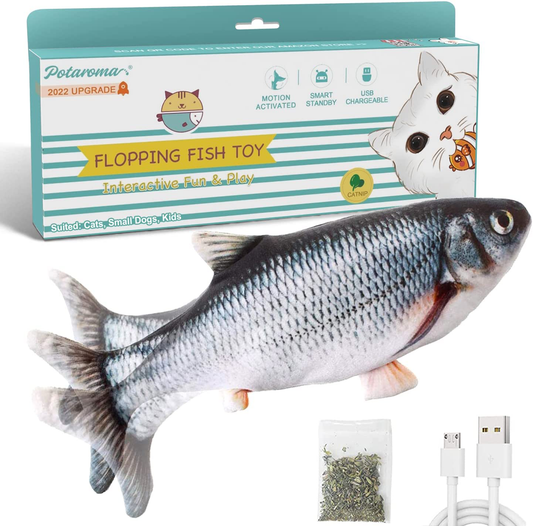 Potaroma Flopping Fish 10.5", Upgraded for 2022, Moving Cat Kicker Toy, Floppy Fish Animal Toy for Small Dogs, Wiggle Fish Catnip Toys, Motion Kitten Toy, Interactive Cat Toys for Cat Exercise Animals & Pet Supplies > Pet Supplies > Dog Supplies > Dog Treadmills Potaroma Carp  