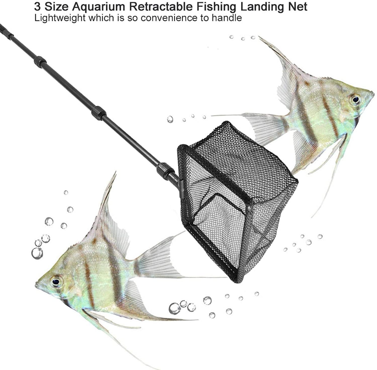 EVTSCAN 3 Size Aquarium Retractable Fishing Landing Net Floating Objects Clean Tools Animals & Pet Supplies > Pet Supplies > Fish Supplies > Aquarium Fish Nets EVTSCAN   