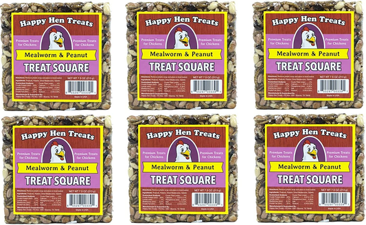 Happy Hen (Case of 6) Treats 7.5 Oz. Square-Mealworm and Peanut, 4.25" by 4.25" by 1.25" Animals & Pet Supplies > Pet Supplies > Bird Supplies > Bird Treats Happy Hen   