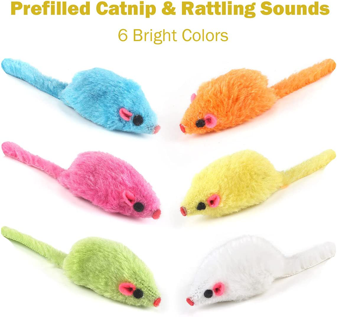 Meohui Fur Mice Cat Toys, Rattling Catnip Cat Toys Mice, 5.5” Real Little Mice Size Cat Mouse Toys with Rattle Sound, Catnip Prefilled Cat Mice Toy for Indoor Cats Kitten Interactive Play Fetch Animals & Pet Supplies > Pet Supplies > Cat Supplies > Cat Toys MeoHui   