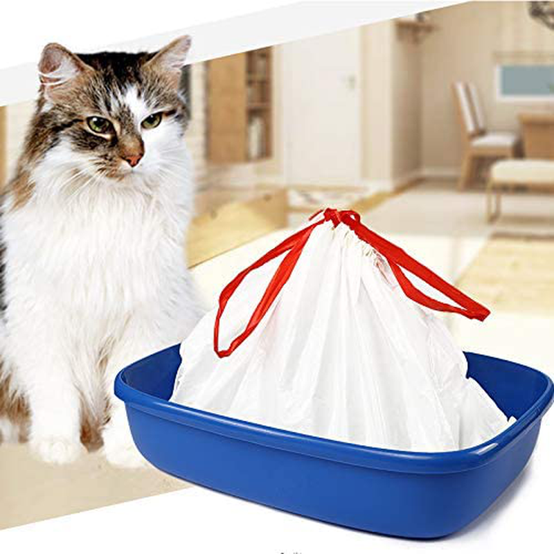 Vilomo Cat Litter Box Liners,10 Pack Cat Litter Bags,Durable with Drawstring | Easy Clean up | Thick Large Kitty Litter Liner XL | Eco Friendly Pet Supplies(36" X 19")