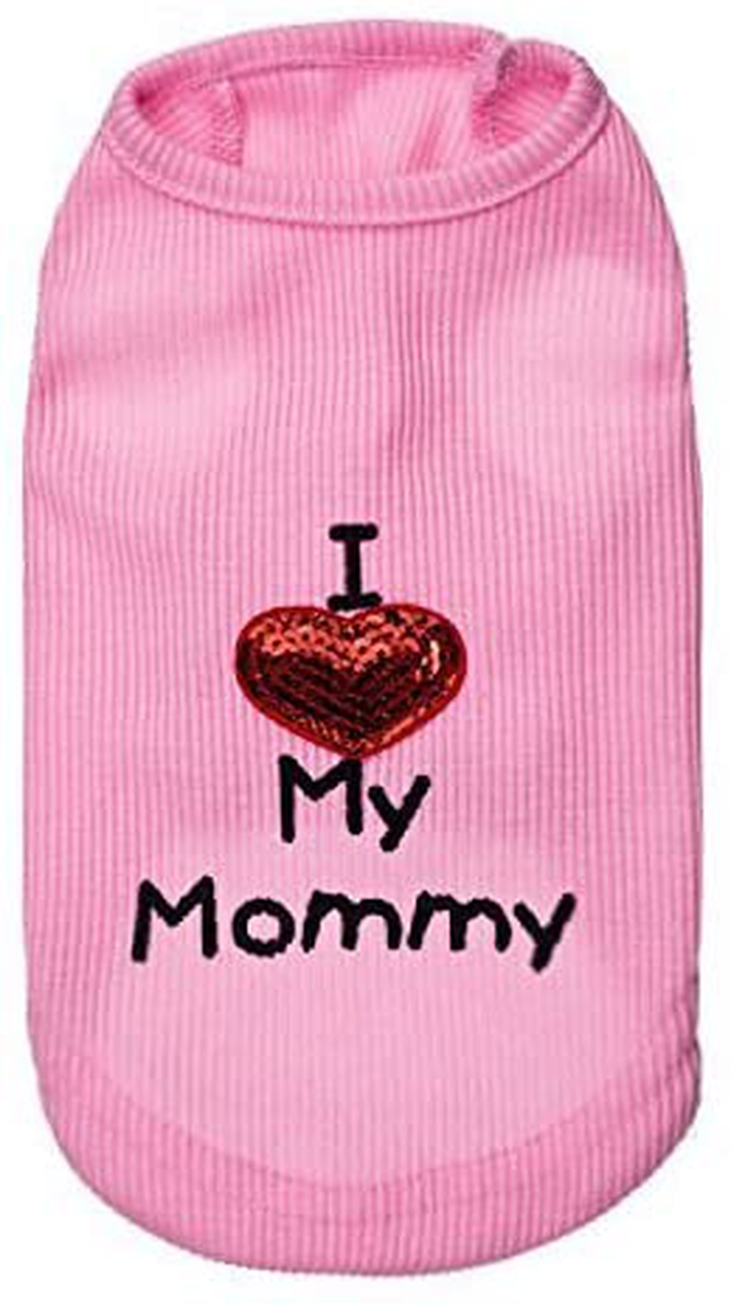 Dog Cat I Love My Mom Mommy Clothes Small Puppy Dog Shirt Dogs Sweater T Shirts for Small Dogs, Pink Animals & Pet Supplies > Pet Supplies > Cat Supplies > Cat Apparel Furberry Large (Pack of 1)  