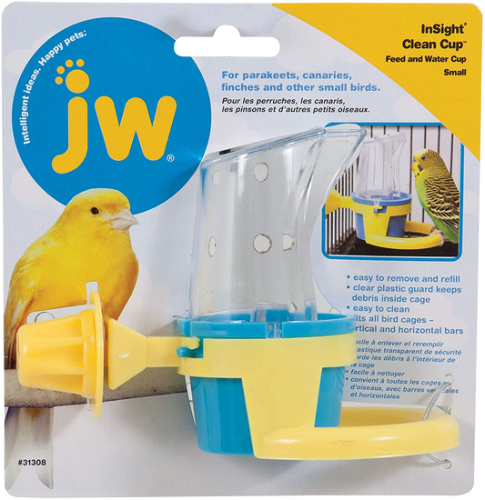 JW Pet Company Clean Cup Feeder and Water Cup Bird Accessory Animals & Pet Supplies > Pet Supplies > Bird Supplies > Bird Cage Accessories JW Small  
