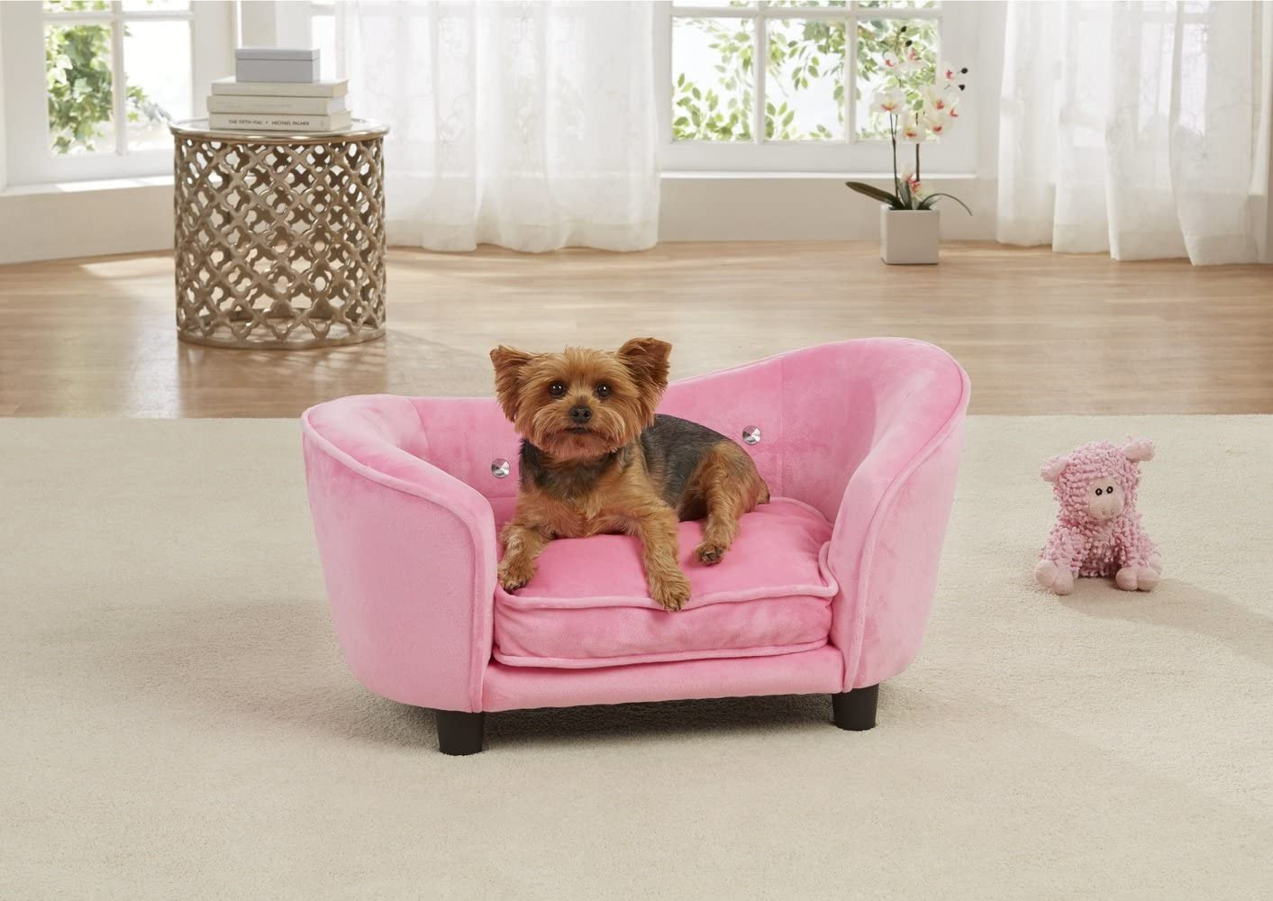 Enchanted Home Pet Ultra Plush Snuggle Bed in Light Pink
