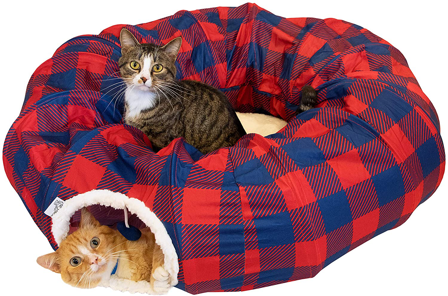 Kitty City Large Cat Tunnel Bed, Cat Bed, Pop up Bed, Cat Toys Animals & Pet Supplies > Pet Supplies > Cat Supplies > Cat Litter Box Liners Kitty City Plaid Cat Tunnel Bed  