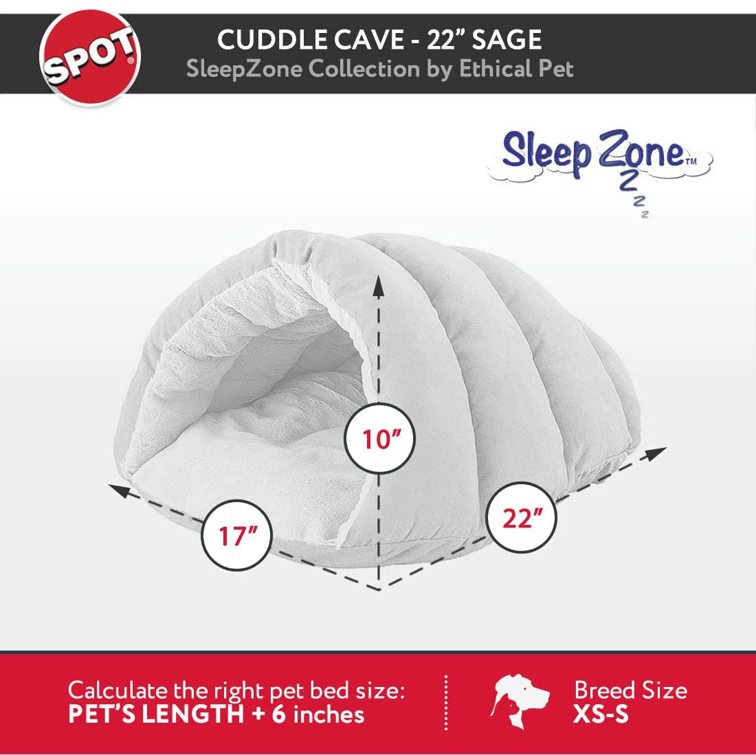 Ethical Pets Sleep Zone Cuddle Cave - Pet Bed for Cats and Small Dogs - Attractive, Durable, Comfortable, Washable. by SPOT Animals & Pet Supplies > Pet Supplies > Dog Supplies > Dog Beds Ethical Products   