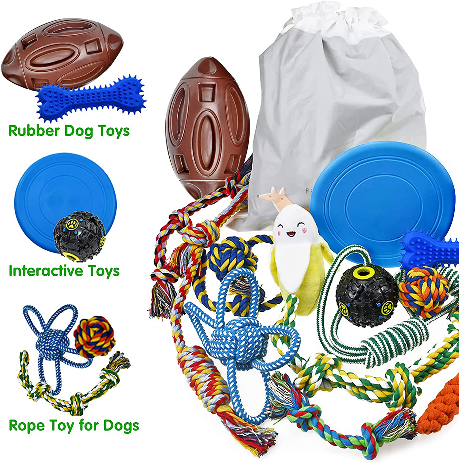 Dog Chew Toys for Puppies Teething, Puppy Toys 16 Pack Dog Toys for Aggressive Chewers Puppy Chew Toys Dog Toy Bundle Small Dog Squeaky Toys Iq Treat Ball Pet Toys for Small Dogs Animals & Pet Supplies > Pet Supplies > Dog Supplies > Dog Toys SHARLOVY   
