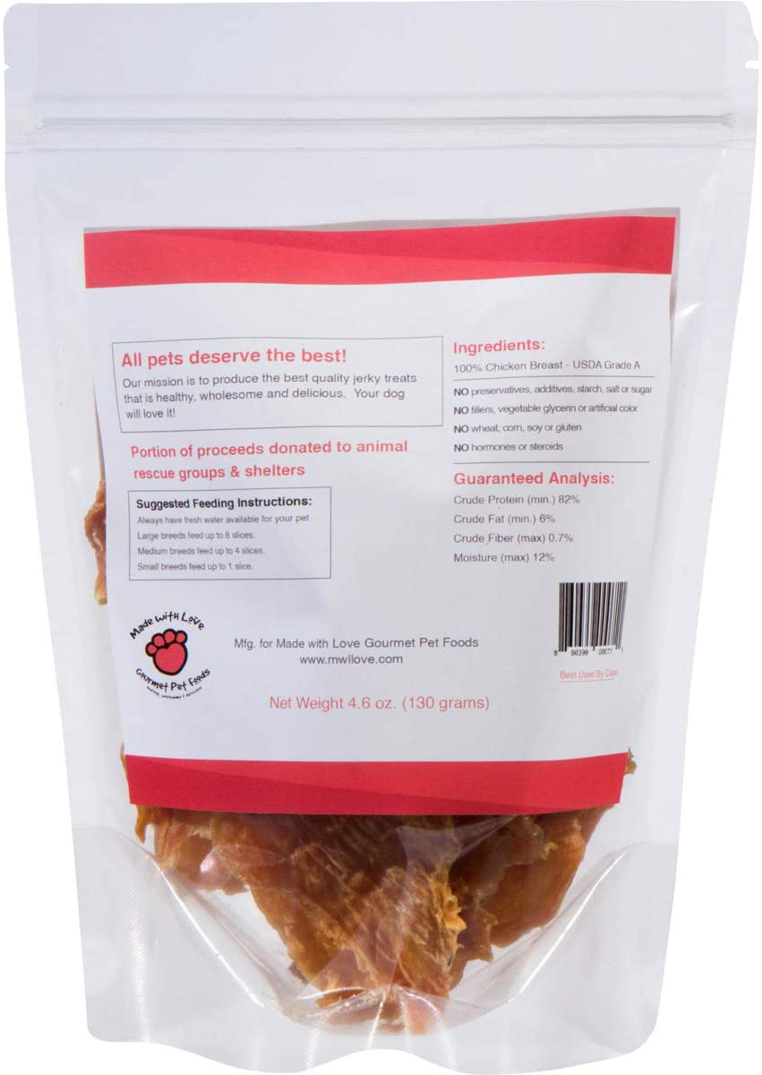 All Natural, Dehydrated Chicken Jerky Dog Treats, 100% Chicken Breast, Human Grade, USDA Grade A, Cage Free, Non-Gmo, Grain Free, No Preservatives, Sourced & Made in USA, Great for Training Animals & Pet Supplies > Pet Supplies > Small Animal Supplies > Small Animal Treats MADE WITH LOVE - CRACK CHICK'N   