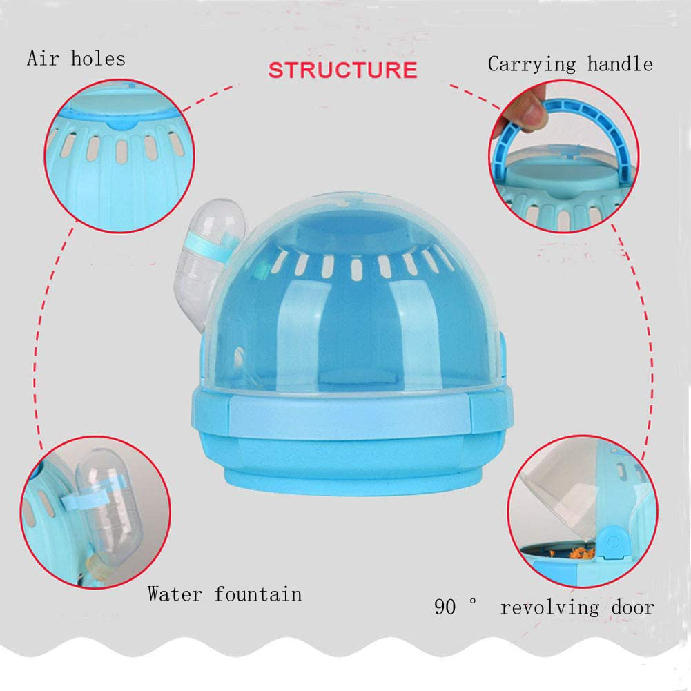 Hamiledyi Hamster Carrier Cage Portable Transport Unit for Dwarf Hamster, Small Animal Habitat, Travel Handbags &Outdoor Carrier Vacation House Hamster Accessories with 60ML Water Bottle Animals & Pet Supplies > Pet Supplies > Small Animal Supplies > Small Animal Habitat Accessories Hamiledyi   