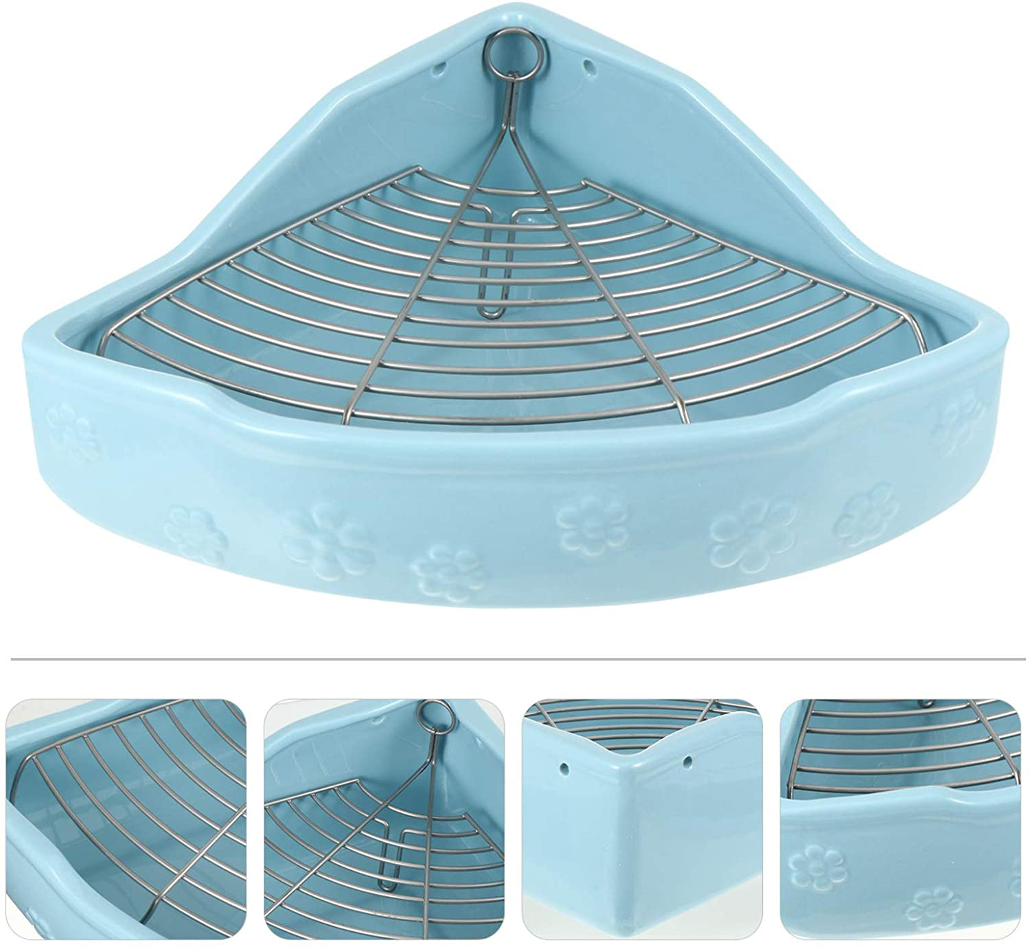 Balacoo Small Animal Litter Cage Ceramic Triangle Potty Trainer Corner Litter Bedding Box Pet Pan for Rabbit Bunny Chinchilla Ferret Guinea Pig Hamster Animals & Pet Supplies > Pet Supplies > Small Animal Supplies > Small Animal Bedding balacoo   