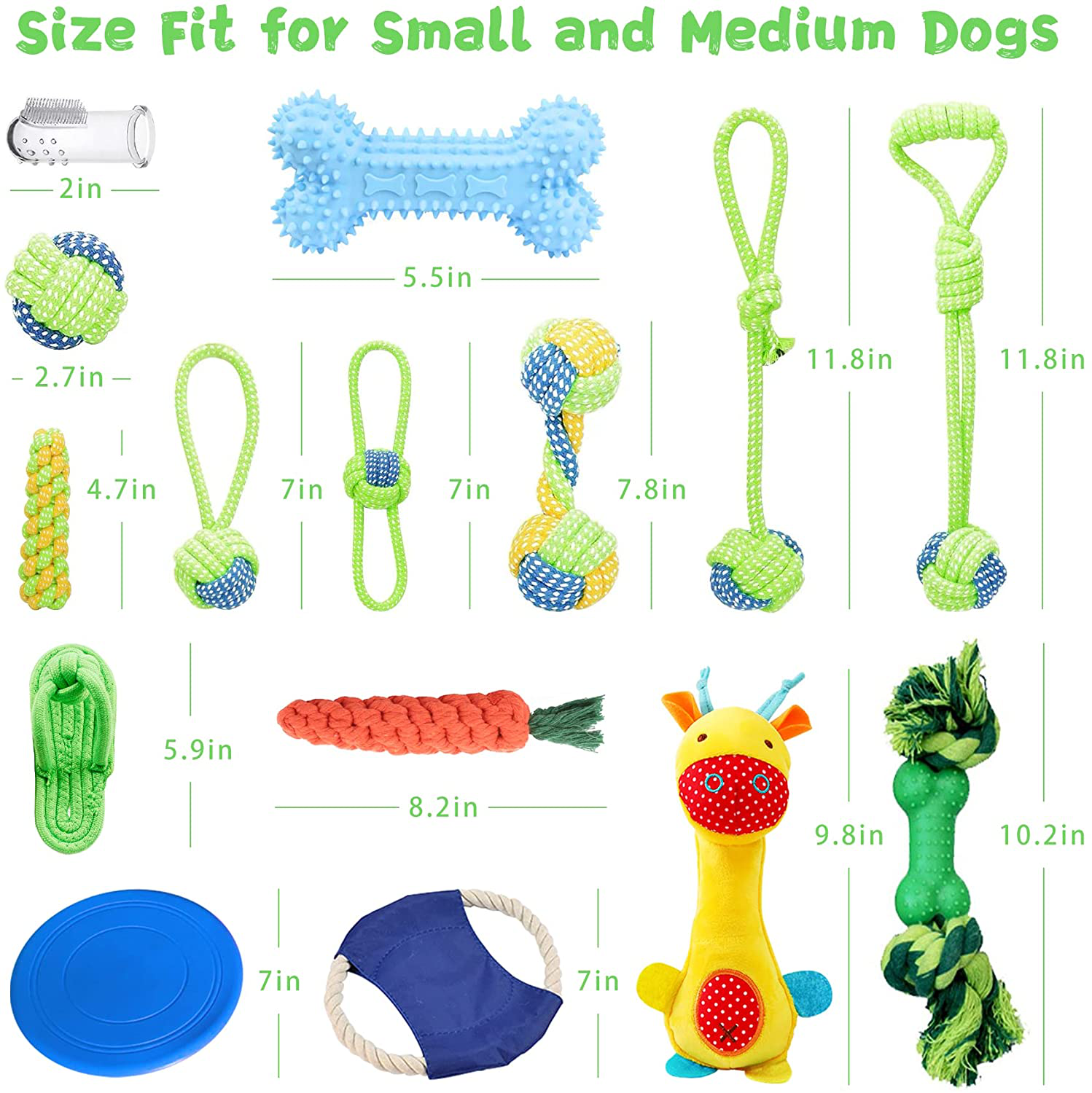 JUUPEKKIY 15 Pack Puppy Teething Chew Toys, Durable Dog Rope Toys Interactive Dog Toys with Plush Squeaky Toy for Small, Medium Dogs' Gift in Christmas/ Birthday/ Halloween Animals & Pet Supplies > Pet Supplies > Dog Supplies > Dog Toys JUUPEKKIY   