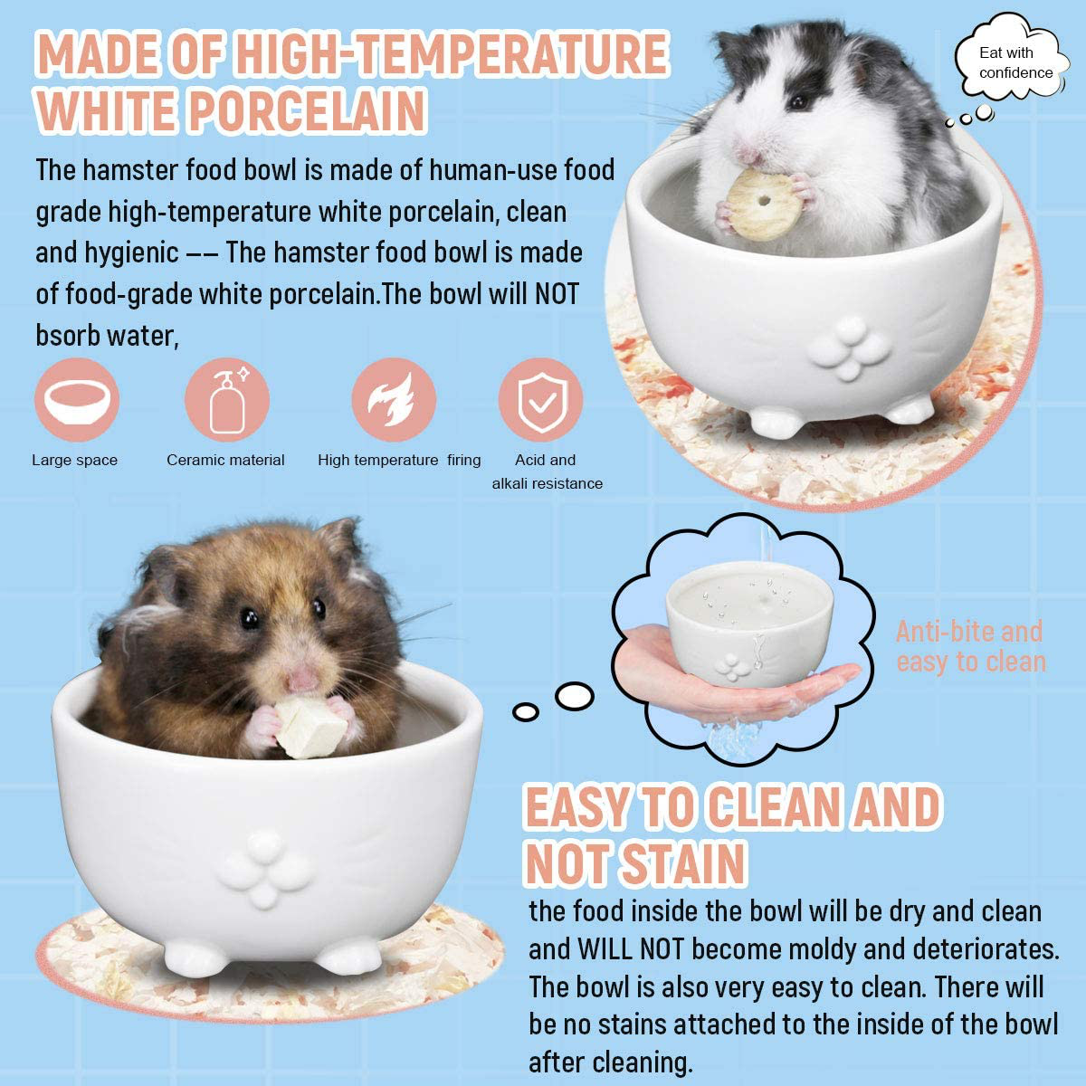 Maohegou Syrian Hamster Ceramic Accessories Golden Hamster Habitat Syrian Hamster Food Bowl Golden Hamster Toilet Gakaria Hamster Food Bowl Roborowski Hamster Bathtub Campbell Hamster Bowl Animals & Pet Supplies > Pet Supplies > Small Animal Supplies > Small Animal Habitat Accessories maohegou   