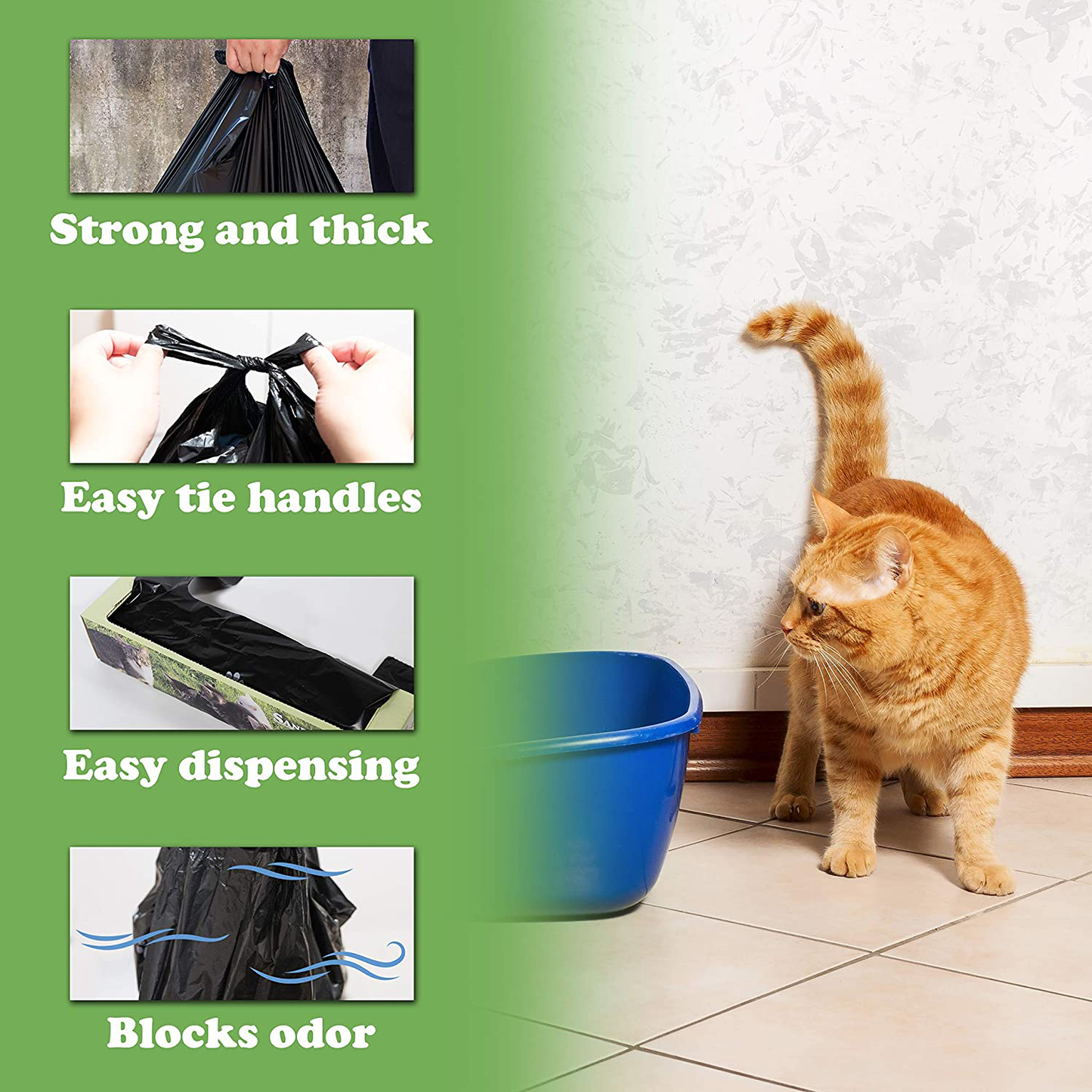 Sand Dipper Cat Litter Waste Bags | Strong Thick Odor Sealing (Tall 35 Roll) Animals & Pet Supplies > Pet Supplies > Cat Supplies > Cat Litter Box Liners Sand Dipper   