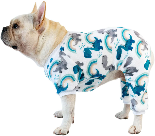 Cutebone Dog Christmas Sweater Coat Thick Velvet Pet Clothes Cat Onesie Fit Your Puppy Warm in Frozen Cold Weather Animals & Pet Supplies > Pet Supplies > Cat Supplies > Cat Apparel CuteBone Green grey dinos Large 