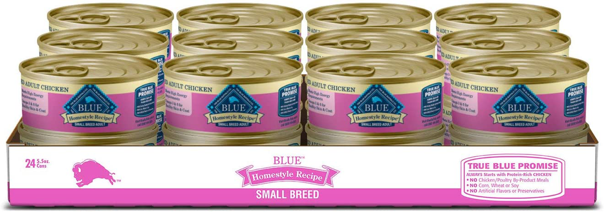 Blue Buffalo Homestyle Recipe Natural Adult Small Breed Wet Dog Food, 5.5-Oz Can (Pack of 24) Animals & Pet Supplies > Pet Supplies > Small Animal Supplies > Small Animal Treats Blue Buffalo Chicken  