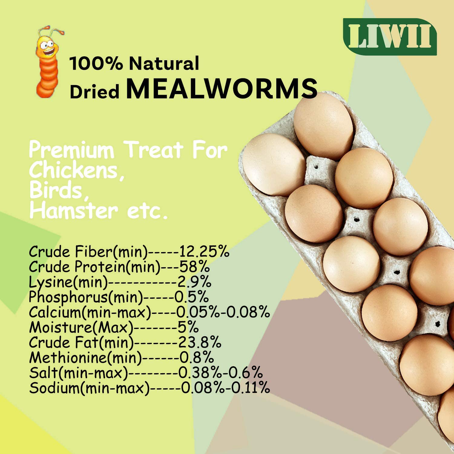 Dried Mealworms-2 LBS-100% Natural Non GMO High Protein Mealworms for Chicken-Bulk Mealworms for Wild Birds, Chicken Treats, Hamster Food, Gecko Food, Turtle Food, Lizard Food Animals & Pet Supplies > Pet Supplies > Bird Supplies > Bird Treats LIWII   