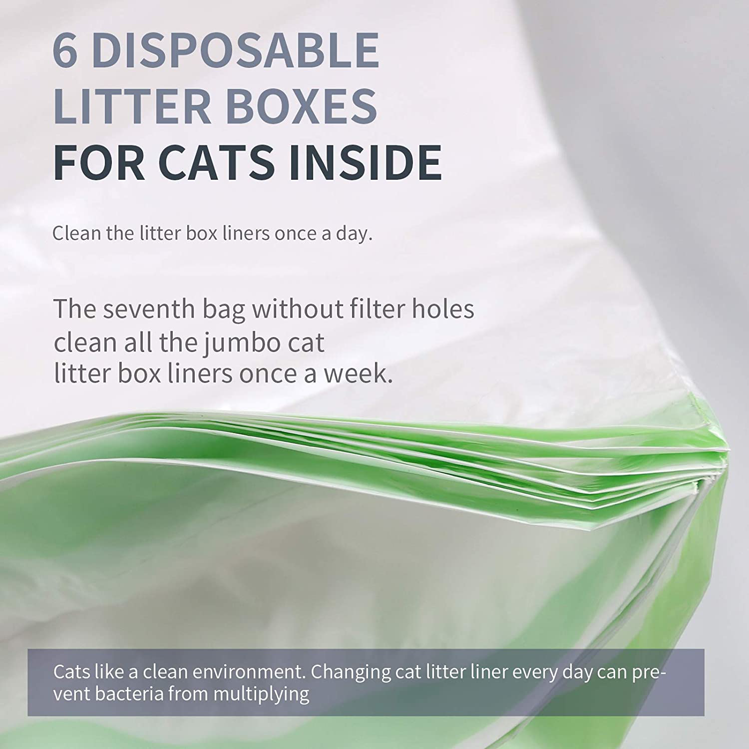 Cattamao Cat Sifting Litter Box Liners. 7 Count Extra Large Drawstring Kitty Litter Bags,Cat Pan Liners,6 Litter Liners+1Without Filter Holes Animals & Pet Supplies > Pet Supplies > Cat Supplies > Cat Litter Box Liners cattamao   