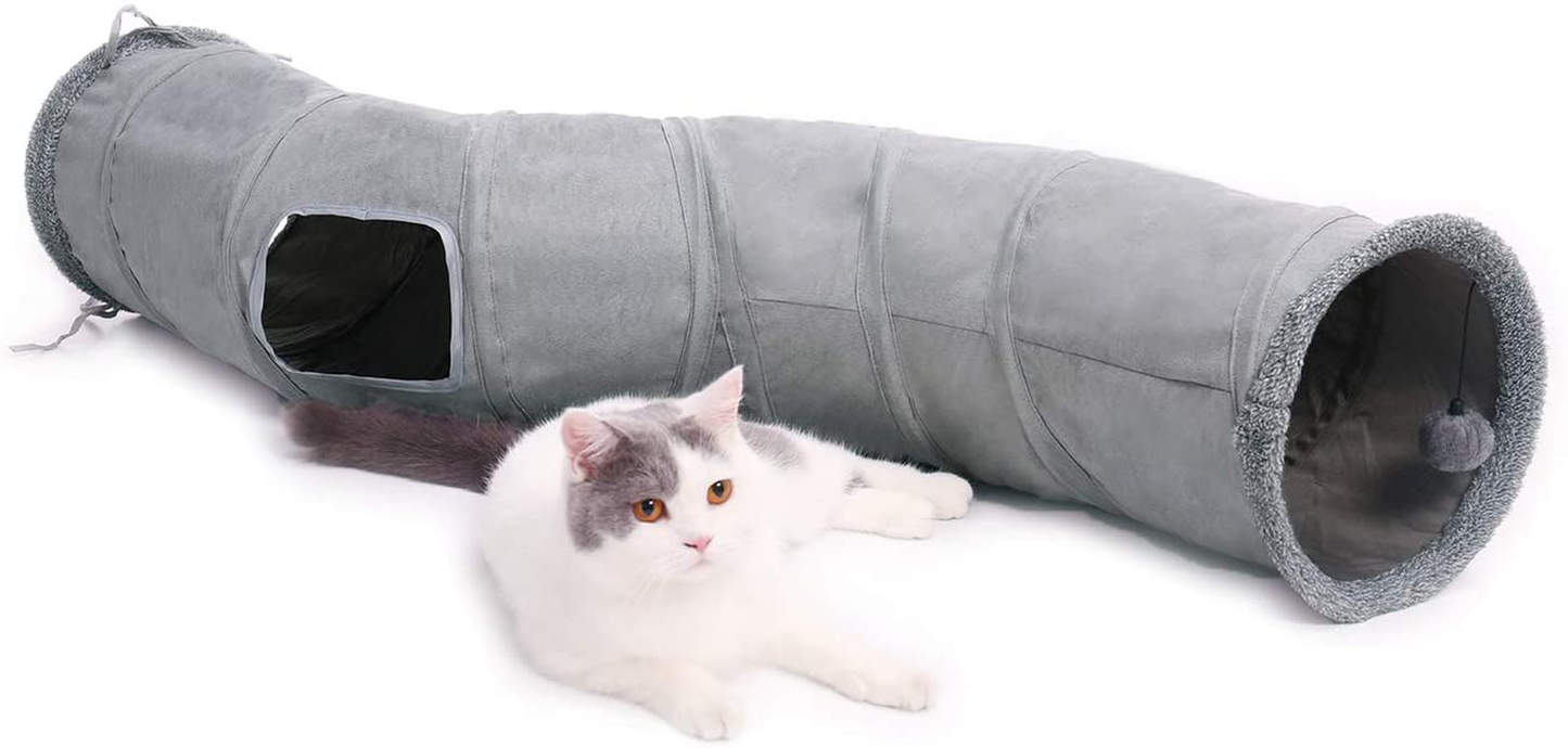 PAWZ Road Cat Tunnel Collapsible Cat Play Tube 10.5 Inches in Diameter 3 Ways and S Shape Animals & Pet Supplies > Pet Supplies > Dog Supplies > Dog Treadmills PAWZ Road S Shape  