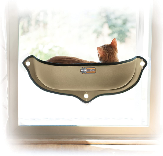 K&H Pet Products EZ Mount Window Bed Kitty Sill - Mounts to Virtually Any Glass Window or Door Animals & Pet Supplies > Pet Supplies > Cat Supplies > Cat Beds K&H PET PRODUCTS Tan  