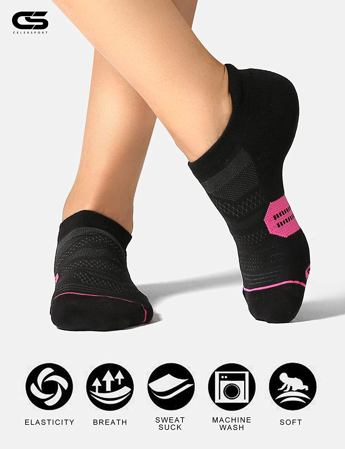 Celersport 6 Pack Women'S Ankle Running Socks Cushioned Low Cut Tab Athletic Socks Animals & Pet Supplies > Pet Supplies > Dog Supplies > Dog Treadmills KOL PET   