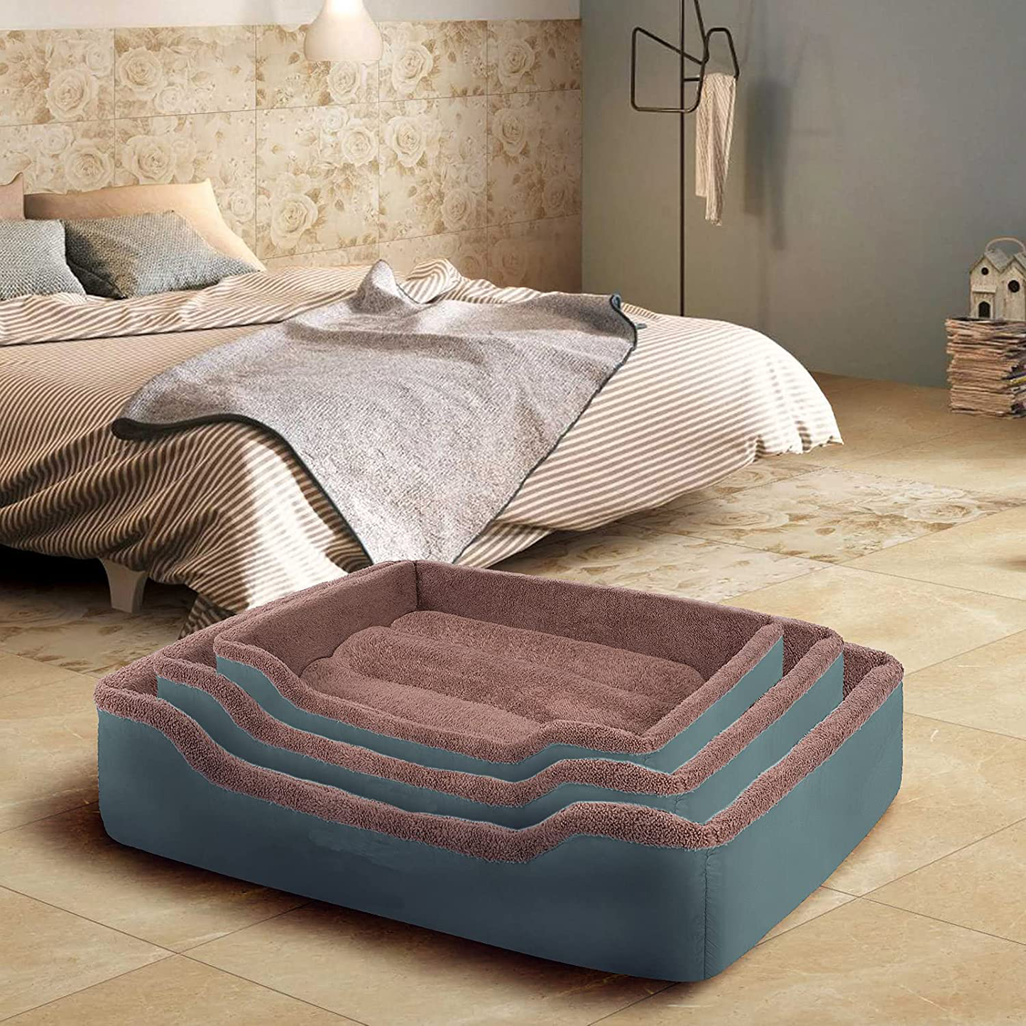 Dog Bed for Medium and Large Dogs,Machine Washable Dog Beds with Removable Covers,Rectangle Pet Bed with Waterproof Bottom(32/35/39 Inch) Animals & Pet Supplies > Pet Supplies > Dog Supplies > Dog Beds MFOX   