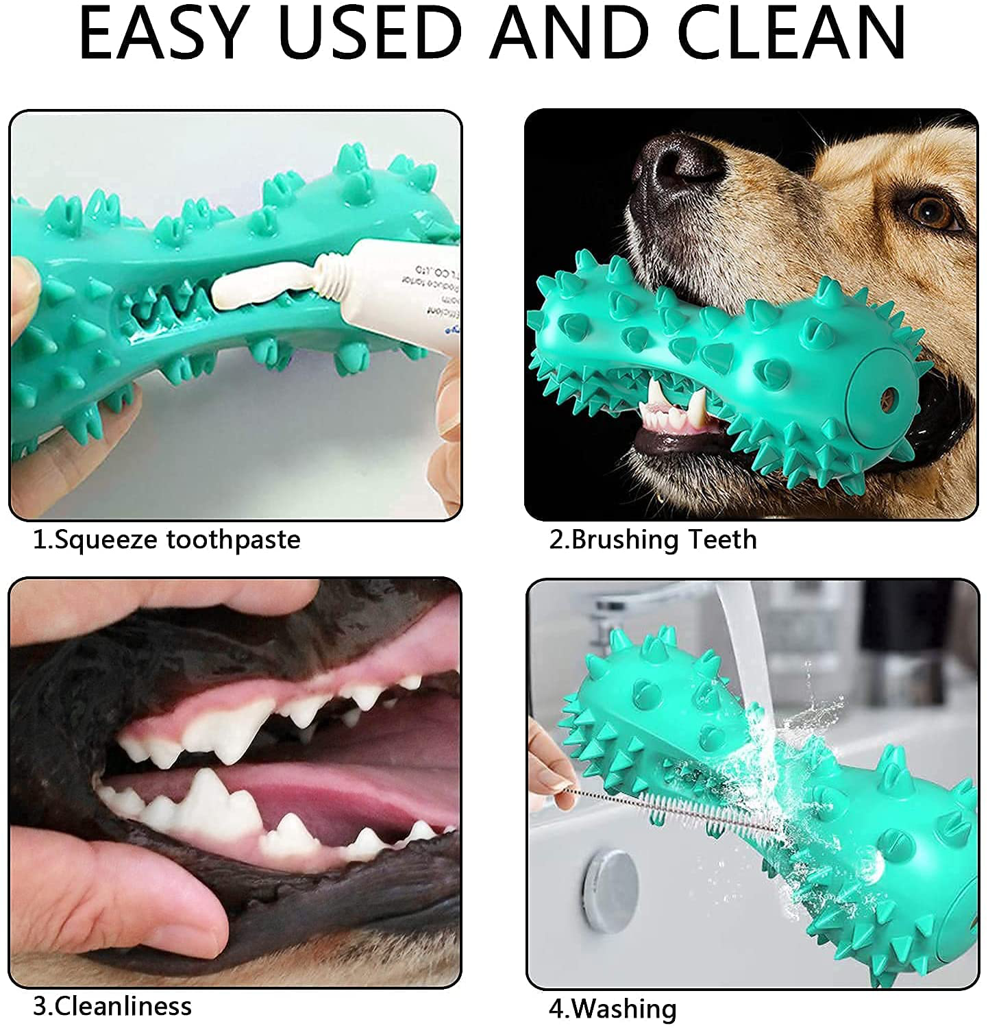 Dog Chew Toys for Large Medium Breed, Dog Toothbrush Clean Teeth Interactive Toys, Dog Squeaky and Rope Toys, Non-Toxic Natural Rubber Long Lasting Indestructible Dog Toys Animals & Pet Supplies > Pet Supplies > Dog Supplies > Dog Toys JMZDS&JL   